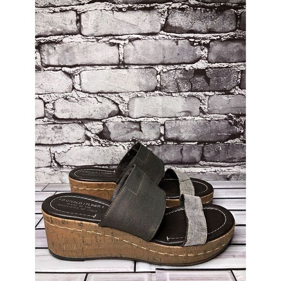 Donald Pliner Shera Copper Metallic Straps Cork Wedge Sandals Women 7.5M US/38EU - Picture 3 of 16